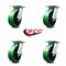 Service Caster 6 Inch Heavy Duty Green Poly on Cast Iron Caster Set with Roller Bearings, 4PK SCC-35S620-PUR-GB-4 - alternate 5